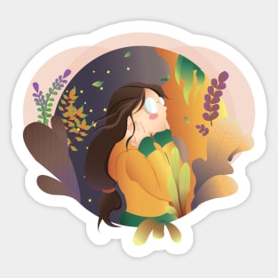 Lovely Young girl Sticker